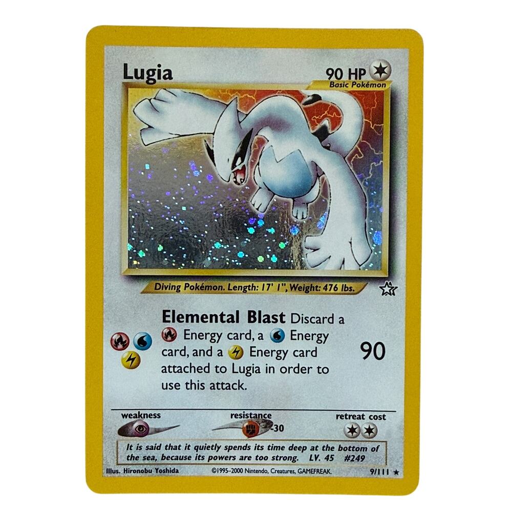 Pokémon TCG Lugia 9/111 Pokémon Neo Genesis 2000 Unlimited Holo Rare Card LP+-NM